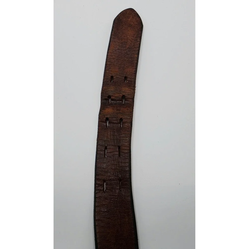 Perry Ellis America Mens Brown Vegetable Tanned Leather Belt Sz 42  Argentina